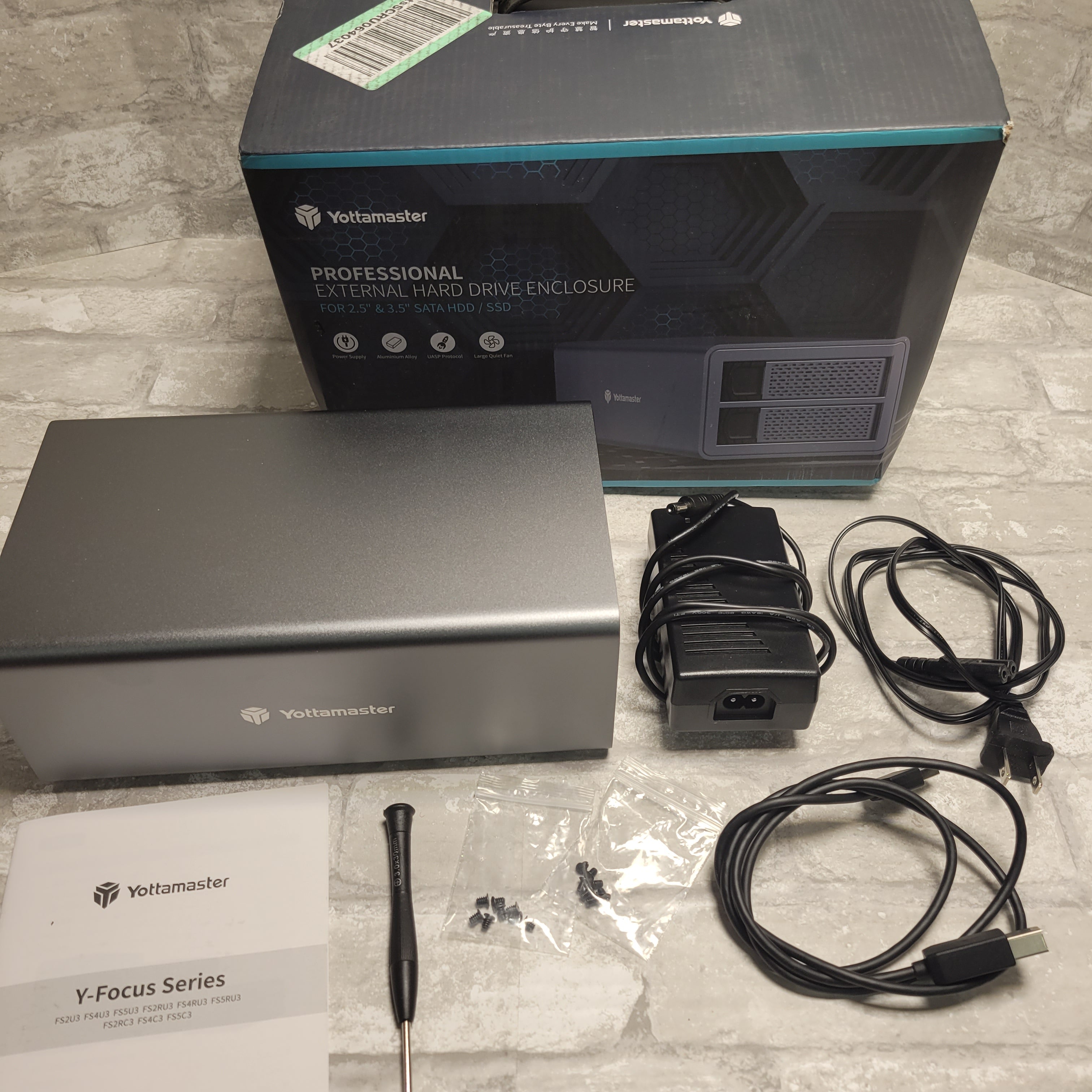 Yottamaster 2 Bay RAID External Hard Drive Enclosure for 2.5" 3.5" *FOR PARTS* (8027718746350)
